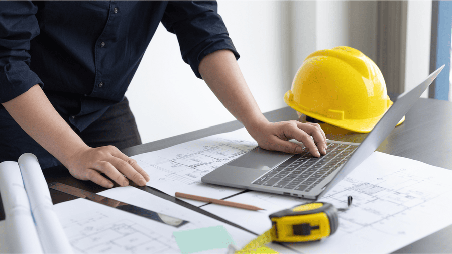 Engineering blueprint and technical drawing