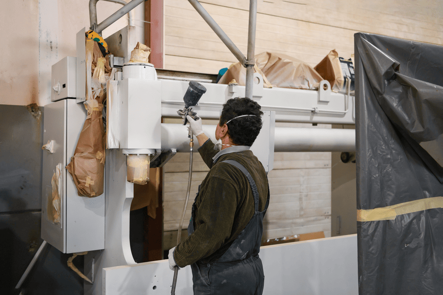 Industrial spray coating application